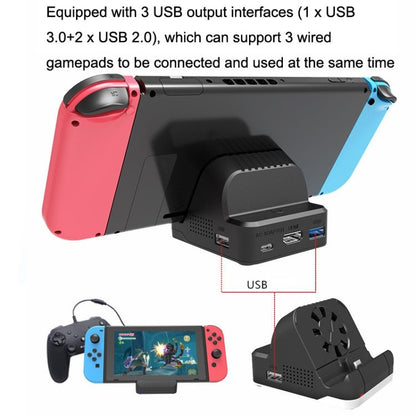 For Nintendo Switch / Switch OLED SW300 HDMI Video Casting Converter Cooling Fan Base Charger, Cooling Fan Base Charger - ORIWHIZNintendo AccessoriesNintendo Accessories Charger & PowerToys & Hobbies