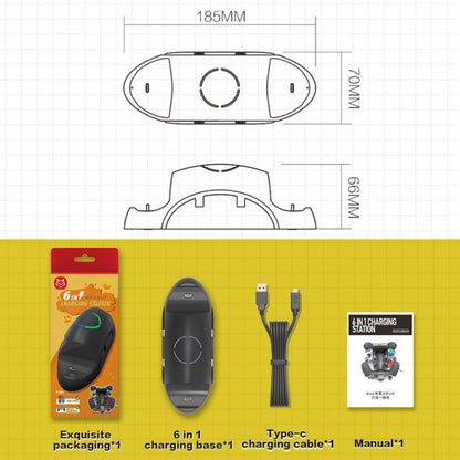 For Nintendo Switch / Switch Pro SW168 6 in 1 Joycon Gamepad Holder Charger Handle Storage Bracket, SW168 - ORIWHIZNintendo AccessoriesNintendo Accessories Charger & PowerToys & Hobbies