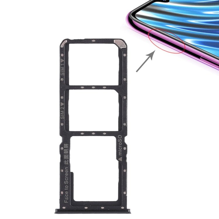For OPPO A7x / F9 / F9 Pro / Realme 2 Pro 2 x SIM Card Tray + Micro SD Card Tray, For OPPO A7x / F9 - ORIWHIZ