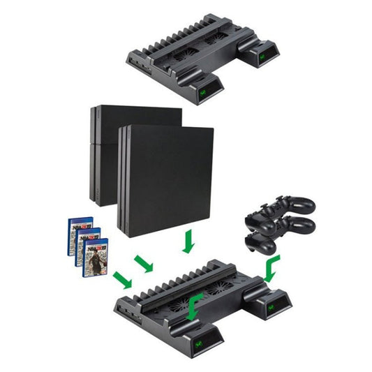 For PS4 / PS4 Slim / PS4 Pro Cooling Fan Stand Console Vertical Stand Cooler with Dual Controller Charger, JL - P1908 - ORIWHIZSony AccessoriesSony Accessories HolderToys & Hobbies