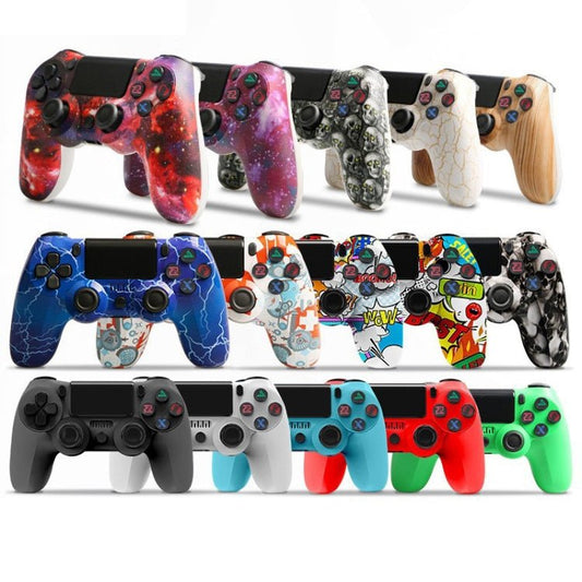 For PS4 Wireless Bluetooth Game Controller With Light Strip Dual Vibration Game Handle, White, Black, Red, Blue, Green, Rose Red, Letter, Line, Fire Ghost, Cartoon, Hulk, Skeleton, Gear, Lightning, Flame, Cloud, Burst, Wood Grain, Star Red�������������... - ORIWHIZSony AccessoriesSony Accessories GamepadsToys & Hobbies