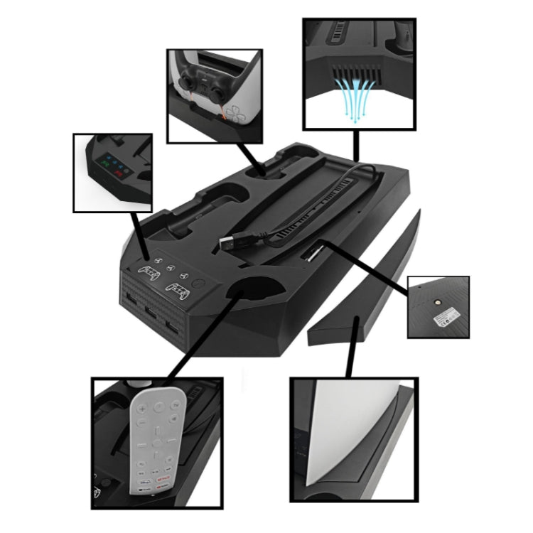 For PS5 DE/UHD 2 In 1 Handheld Console Cooling Stand Fan Base, White, Black - ORIWHIZSony AccessoriesSony Accessories Charger & PowerToys & Hobbies
