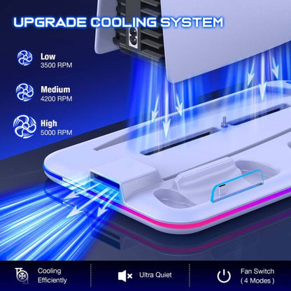 For PS5 / PSVR2 Controller Multi - Functional Cooling Base With RGB Lights - ORIWHIZSony AccessoriesSony Accessories HolderToys & Hobbies