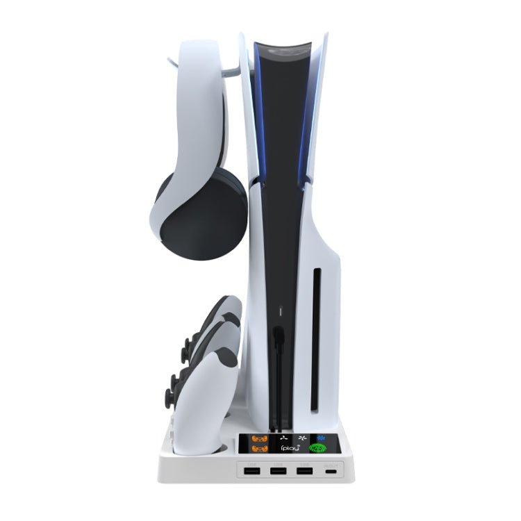 For PS5 Slim iplay HA - 8006 Console Multifunctional Cooling Dock Handle Dual Charging Stand Handle Headphone Organizer, HA - 8006 - ORIWHIZiplaySony AccessoriesSony Accessories Charger & Power