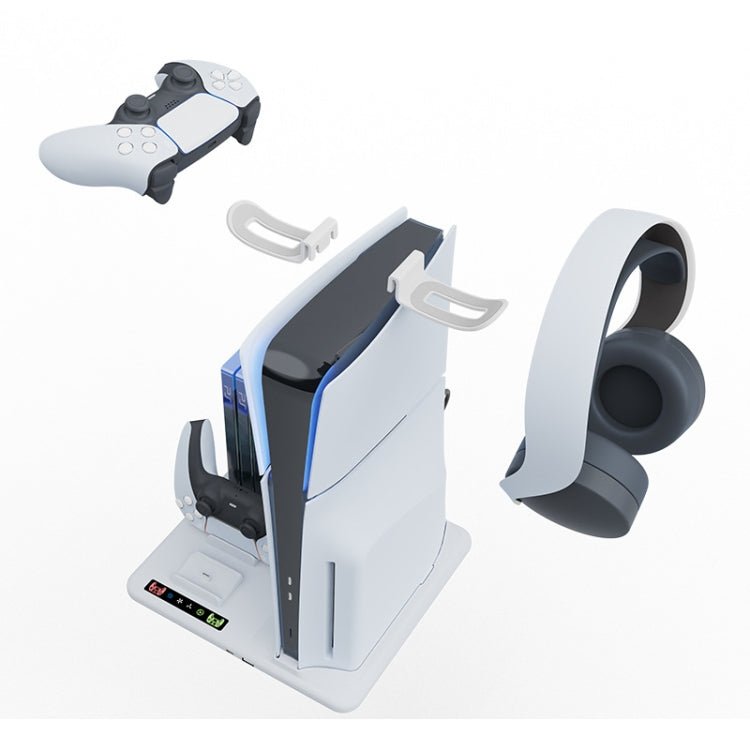 For PS5 Slim iplay Multifunctional Cooling Stand with Dual Controller Charging Station Headset Holder and 6 Game Card Storage, HBP - 537 - ORIWHIZiplaySony AccessoriesSony Accessories Holder