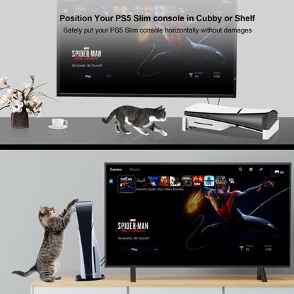 For PS5 Slim JYS - P5189 Console Horizontal Placement Stand Digital / Optical Drive Version Universal Storage Mount, Black, White, Transparent - ORIWHIZJYSSony AccessoriesSony Accessories Holder