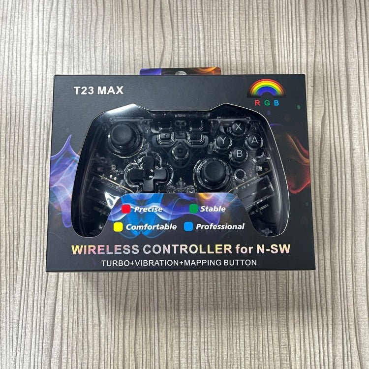 For Switch Pro Wireless Bluetooth Gamepad With LED Light Wake Up Function, Transparent With LED - ORIWHIZGame AccessoriesGamepadsNintendo Accessories