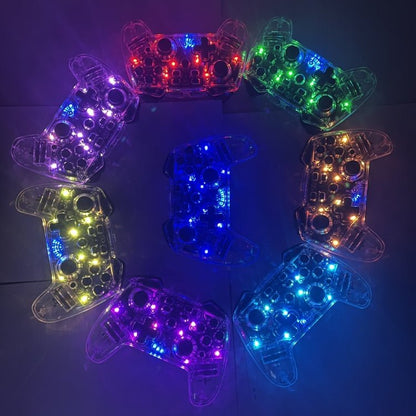 For Switch Pro Wireless Bluetooth Gamepad With LED Light Wake Up Function, Transparent With LED - ORIWHIZGame AccessoriesGamepadsNintendo Accessories