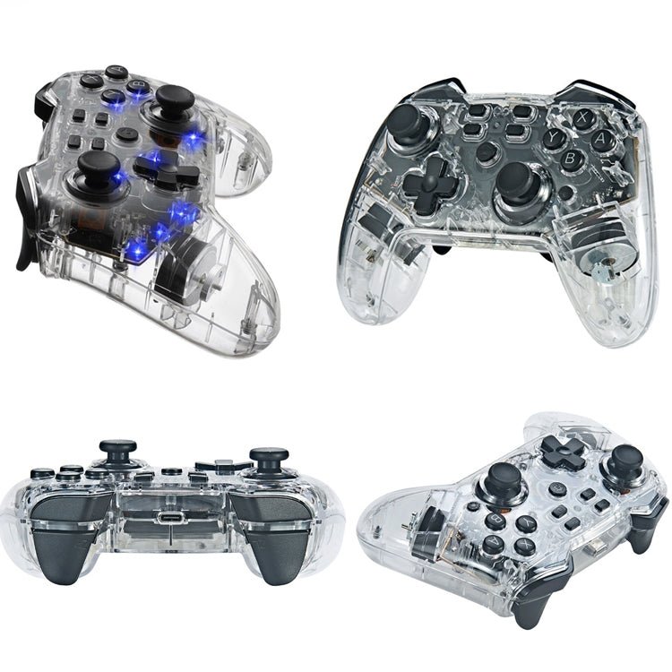 For Switch Pro Wireless Bluetooth Gamepad With LED Light Wake Up Function, Transparent With LED - ORIWHIZGame AccessoriesGamepadsNintendo Accessories