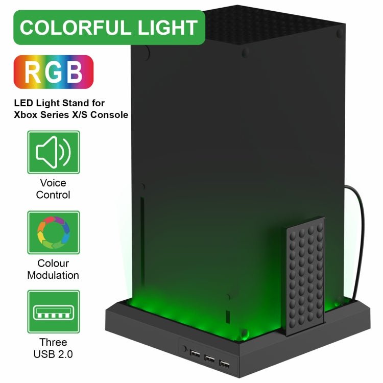 For Xbox Series X S Charging Cooling Fan Base RGB Colorful Light Charger Bracket, RGB Colorful Light - ORIWHIZMicroSoft AccessoriesMicroSoft Accessories Charger & PowerToys & Hobbies