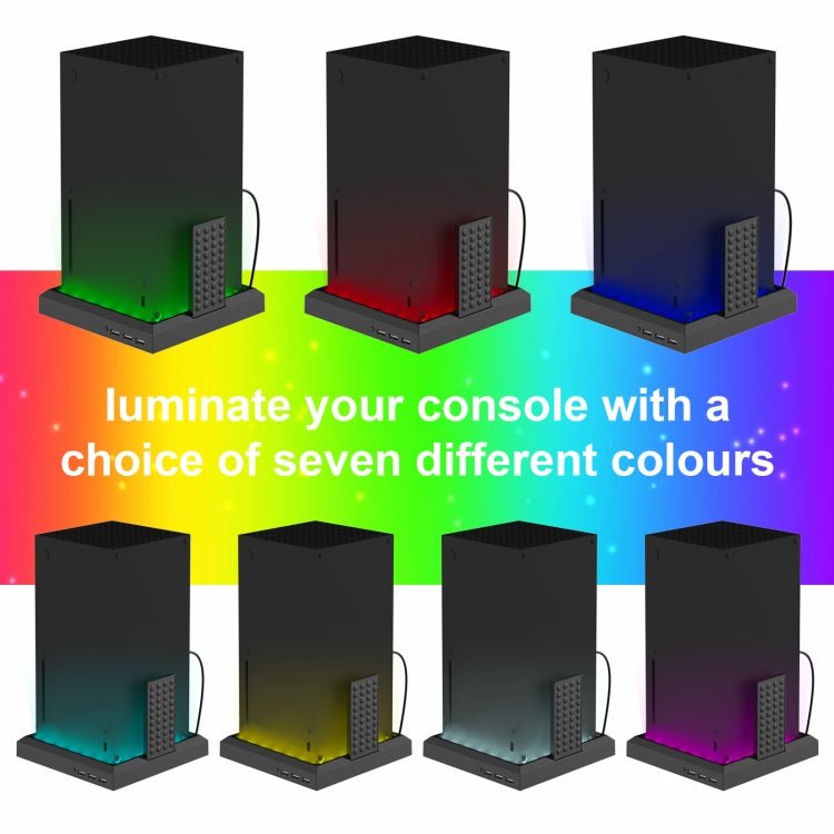 For Xbox Series X S Charging Cooling Fan Base RGB Colorful Light Charger Bracket, RGB Colorful Light - ORIWHIZMicroSoft AccessoriesMicroSoft Accessories Charger & PowerToys & Hobbies
