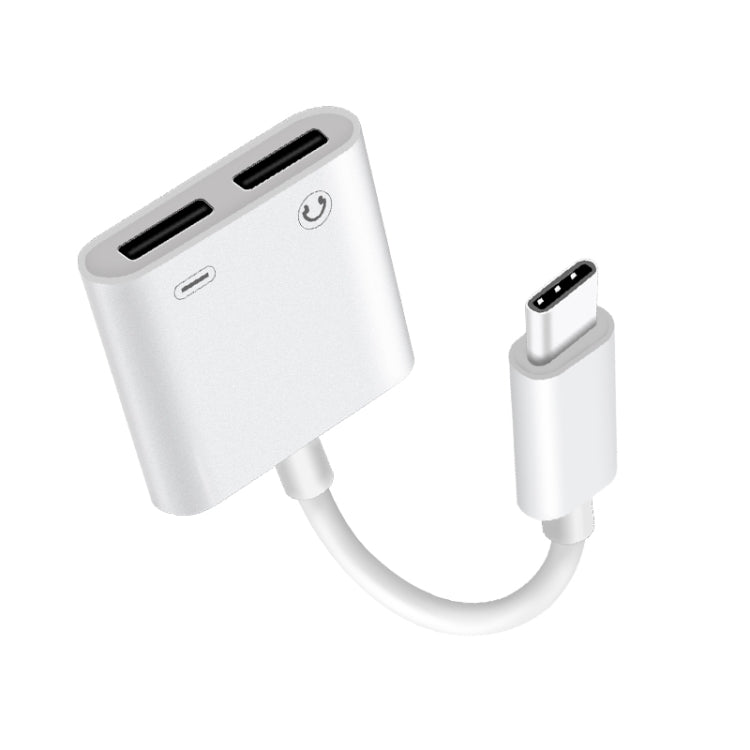 FT_AC42 2 in 1 18W PD USB - C / Type - C Male to USB - C / Type - C Audio + USB - C / Type - C Charging Female Audio Adapter - ORIWHIZ