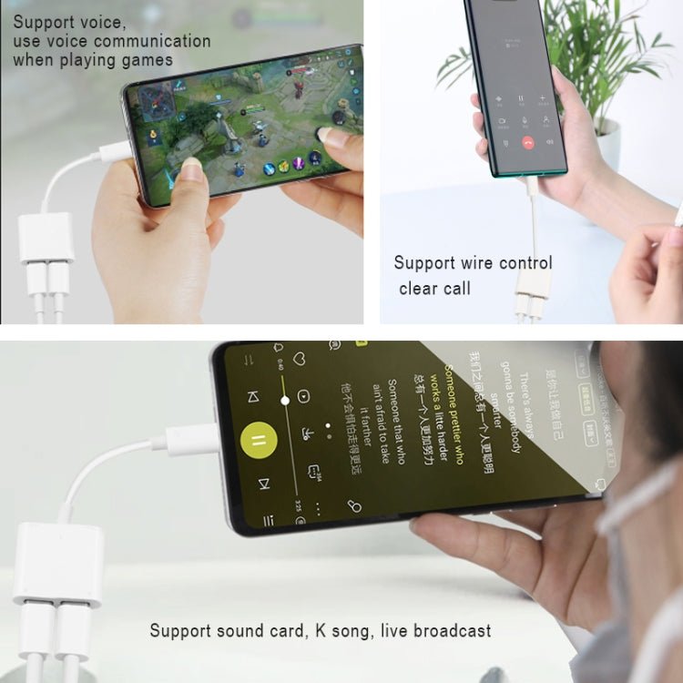 FT_AC42 2 in 1 18W PD USB - C / Type - C Male to USB - C / Type - C Audio + USB - C / Type - C Charging Female Audio Adapter - ORIWHIZ