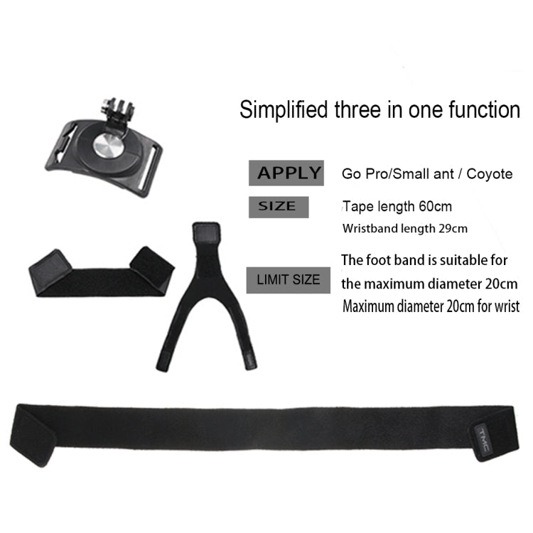 GP278 3 in 1 Hand Wrist Arm Leg Straps 360 - degree Rotation Mount for GoPro, Insta360, DJI and Other Action Cameras, GP278 - ORIWHIZDJI & Insta360 AccessoriesUniversal Chest & Head BeltWrist & Neck Strap