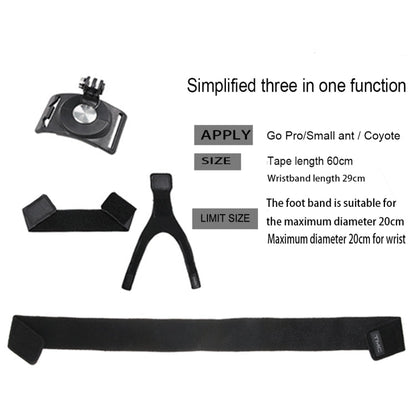 GP278 3 in 1 Hand Wrist Arm Leg Straps 360 - degree Rotation Mount for GoPro, Insta360, DJI and Other Action Cameras, GP278 - ORIWHIZDJI & Insta360 AccessoriesUniversal Chest & Head BeltWrist & Neck Strap
