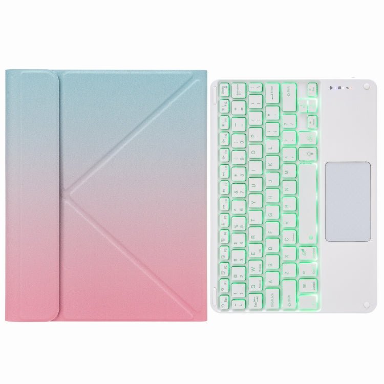 H - 102CS Touch Backlight Bluetooth Keyboard Leather Case with Rear Three - fold Holder, For iPad 10.2 2020 & 2019 / Pro 10.5 inch - ORIWHIZApple AccessoriesiPad KeyboardiPad Keyboard Universal