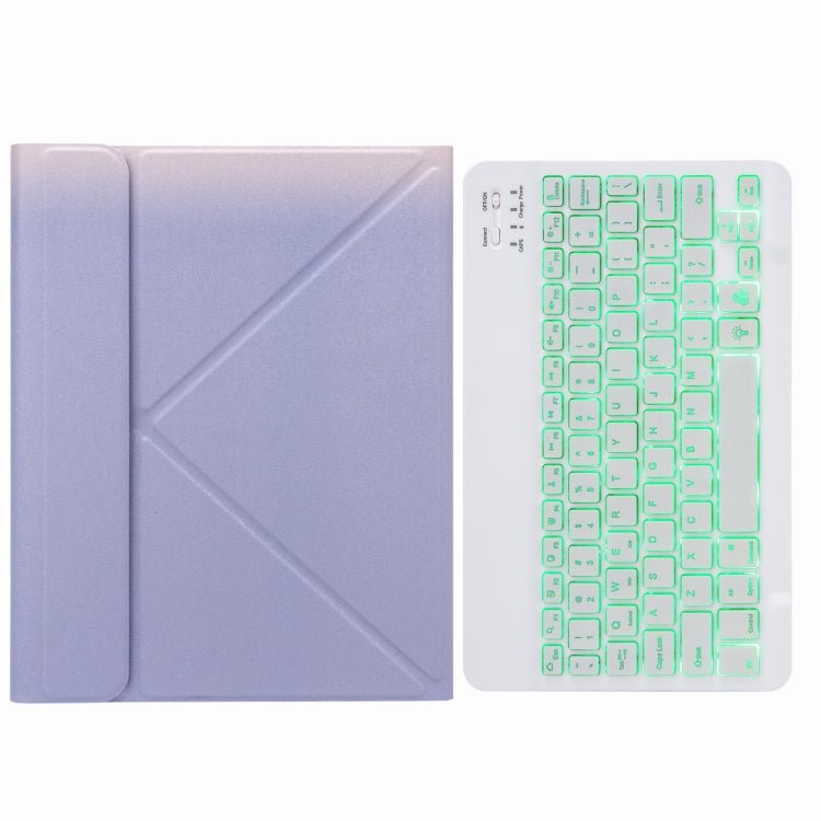 H - 102S Monochrome Backlight Bluetooth Keyboard Leather Case with Rear Three - fold Holder, For iPad 10.2 2020 & 2019 / Pro 10.5 inch, For iPad 9.7 2018 & 2017, For iPad Pro 11 inch 2021 & 2020 & 2018 / Air 2020 10.9 - ORIWHIZApple AccessoriesiPad KeyboardiPad Keyboard Universal