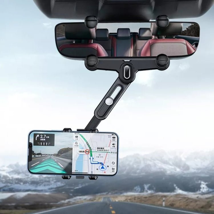 H03 Car Rearview Mirror Mobile Phone Holder 360 Rotation Foldable, H03 - ORIWHIZ