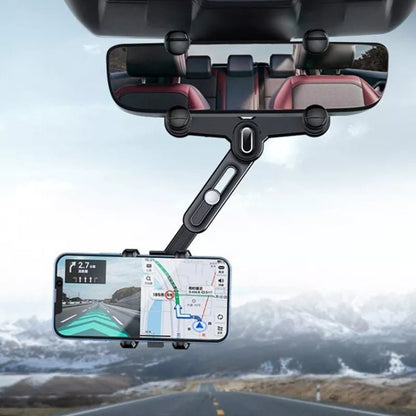 H03 Car Rearview Mirror Mobile Phone Holder 360 Rotation Foldable, H03 - ORIWHIZ