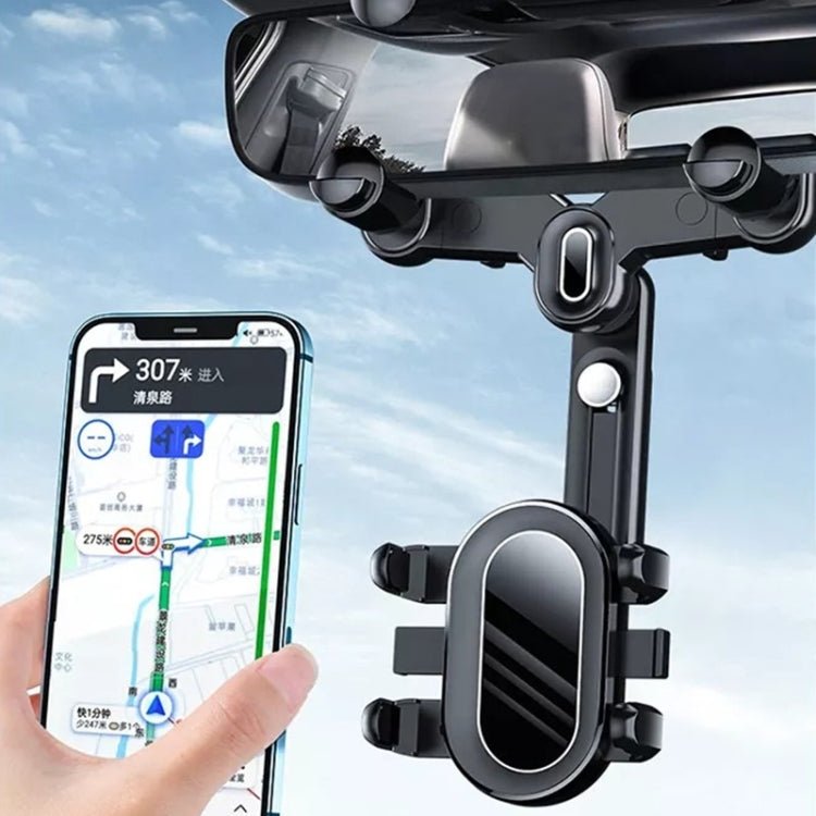 H03 Car Rearview Mirror Mobile Phone Holder 360 Rotation Foldable, H03 - ORIWHIZ