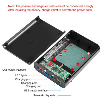 HAWEEL DIY 4 x 21700 Battery 22.5W Fast Charge 15W Wireless Charging Power Bank Box Case with Display, Not Include Battery, DIY 4 x 21700 Battery - ORIWHIZ
