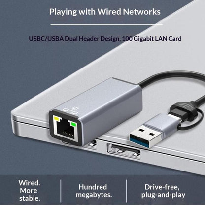 HC - 72S USB - C / USB - A to RJ45 Ethernet Adapter 100Mbps Network Converter, HC - 72S - ORIWHIZComputer & NetworkingHUB with Lan adapterUSB Hubs