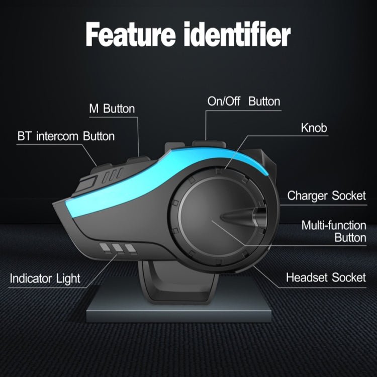 Hysnox HY - 02 Bluetooth 5.0 Motorcycle Helmet Headset 2000M 6 Riders Intercom Headset - ORIWHIZConsumer ElectronicsMotorcycle Walkie TalkieWalkie Talkie