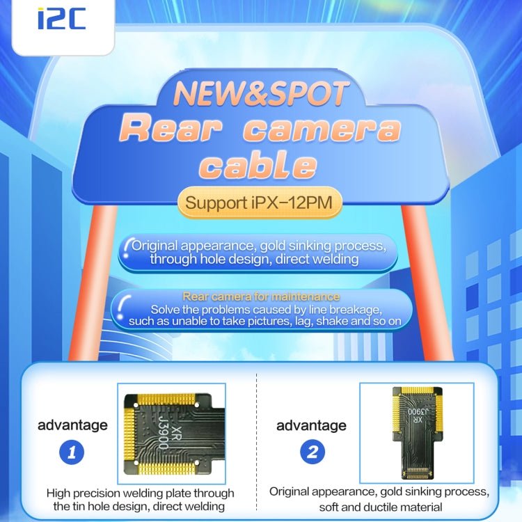 i2C Back Facing Ultra Wide Camera Cable, For iPhone 11 J7400, For iPhone 11 Pro / 11 Pro Max J7400, For iPhone 12 Mini J10400, For iPhone 12 J10400, For iPhone 12 Pro, For iPhone 12 Pro Max - ORIWHIZ