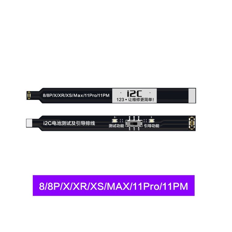 i2C Battery Boot Strap Test Flex Cable, For iPhone 5 SE / 6s / 6 Plus / 6s Plus / 7 / 7 Plus, For iPhone 8 / 8 Plus / X / XR / XS / XS Max / 11 Pro / 11 Pro Max, For iPhone 11 / SE2, For iPhone 12 mini / 12 / 12 Pro / 12 Pro Max / SE3 - ORIWHIZ