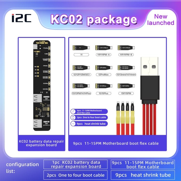 i2C KC02 Battery Data Repair Expansion Board Modifying Battery Efficiency for iPhone 11 - 15 Pro Max, KC02 - ORIWHIZ