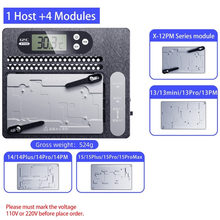 i2C T18 LCD Display PCB Motherboard Layered Desoldering Station For iPhone X - 15 Pro Max, For iPhone X - 15 Pro Max Module - ORIWHIZ