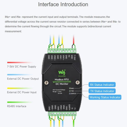 Industrial 4 - Ch DC Monitoring Module, 16 - Bit High - Precision Acquisition, Supports Voltage And Current Measurement, Modbus RTU Protocol, 33931 - ORIWHIZArduino & SCM SuppliesConsumer ElectronicsSensor Module