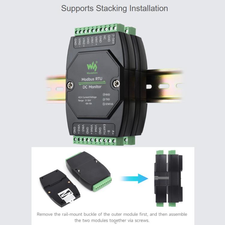 Industrial 4 - Ch DC Monitoring Module, 16 - Bit High - Precision Acquisition, Supports Voltage And Current Measurement, Modbus RTU Protocol, 33931 - ORIWHIZArduino & SCM SuppliesConsumer ElectronicsSensor Module