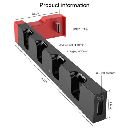iPega PG - 9186 Game Controller Charger Charging Dock Stand Station Holder with Indicator for Nintendo Switch Joy - Con, PG - 9186 - ORIWHIZipegaNintendo AccessoriesNintendo Accessories Charger & Power