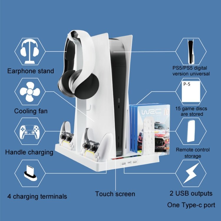 iplay for PS5 Host Cooling Handle Charging Base with Disc Storage Rack, HBP - 271s - ORIWHIZiplaySony AccessoriesSony Accessories Holder