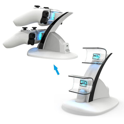 iplay HBP - 253 For PS5 Game Wireless Handle Double Charging Base Placement Bracket, HBP - 253 (White), HBP - 253 (Black) - ORIWHIZiplaySony AccessoriesSony Accessories Charger & Power