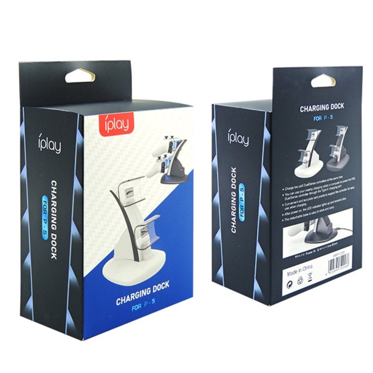iplay HBP - 253 For PS5 Game Wireless Handle Double Charging Base Placement Bracket, HBP - 253 (White), HBP - 253 (Black) - ORIWHIZiplaySony AccessoriesSony Accessories Charger & Power