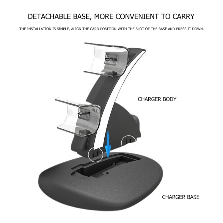 iplay HBP - 253 For PS5 Game Wireless Handle Double Charging Base Placement Bracket, HBP - 253 (White), HBP - 253 (Black) - ORIWHIZiplaySony AccessoriesSony Accessories Charger & Power