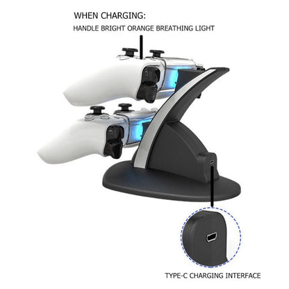 iplay HBP - 253 For PS5 Game Wireless Handle Double Charging Base Placement Bracket, HBP - 253 (White), HBP - 253 (Black) - ORIWHIZiplaySony AccessoriesSony Accessories Charger & Power