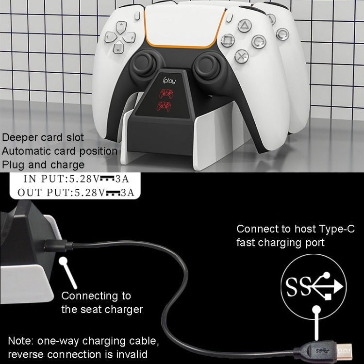 iplay HBP - 260 For PS5 Handle Charging Seat Electric Game Handle Fast Charging Seat, HBP - 260 - ORIWHIZiplaySony AccessoriesSony Accessories Charger & Power