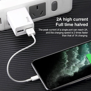 IVON AD38 5V 2.1A Dual USB Port Travel Charger, US Plug, AD38 - ORIWHIZ