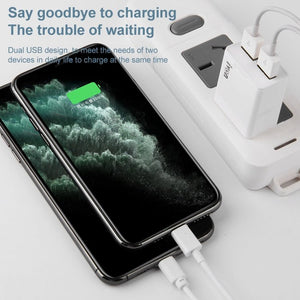 IVON AD38 5V 2.1A Dual USB Port Travel Charger, US Plug, AD38 - ORIWHIZ