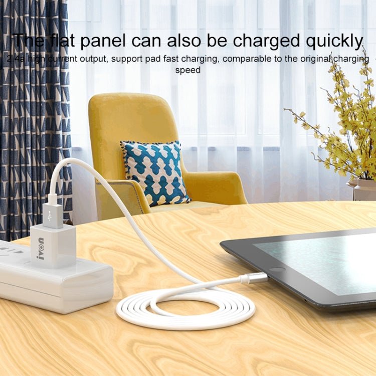 IVON CA73 2.4A Type - C / USB - C Fast Charging Data Cable, Length: 2m, Type - C - ORIWHIZ
