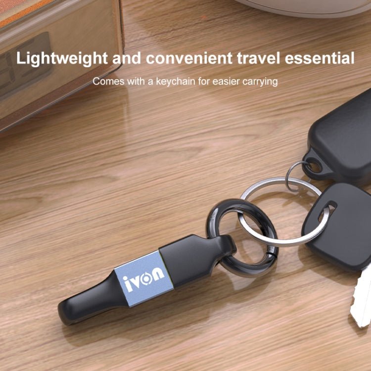 IVON CA90 3.1A Max USB to USB - C / Type - C Portable Data Cable with Ring, Length: 14.5cm, Type - C - ORIWHIZ