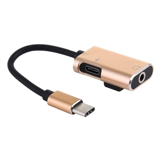 J - 053 3A USB - C / Type - C to USB - C / Type - C 3.5mm Jack Charge Audio Adapter Cable, Gold, Red, Silver - ORIWHIZ