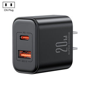 J0YROOM TCF05 20W USB+USB - C/Type - C Fast Charger, US Plug, EU Plug, UK Plug, CN Plug - ORIWHIZ