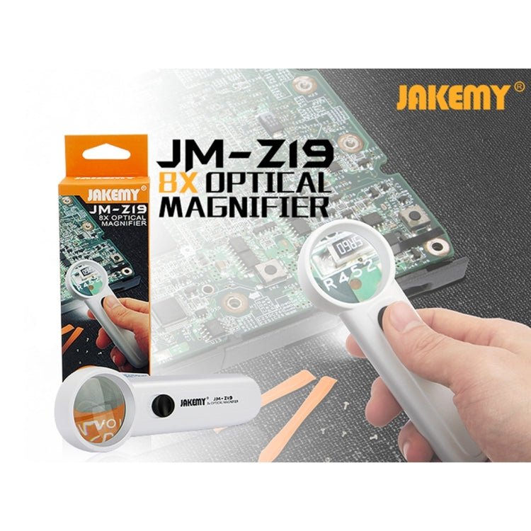 JAKEMY JM - Z19 Portable 8X Optical Magnifier with LED Light, JM - Z19 8X Magnifier - ORIWHIZ