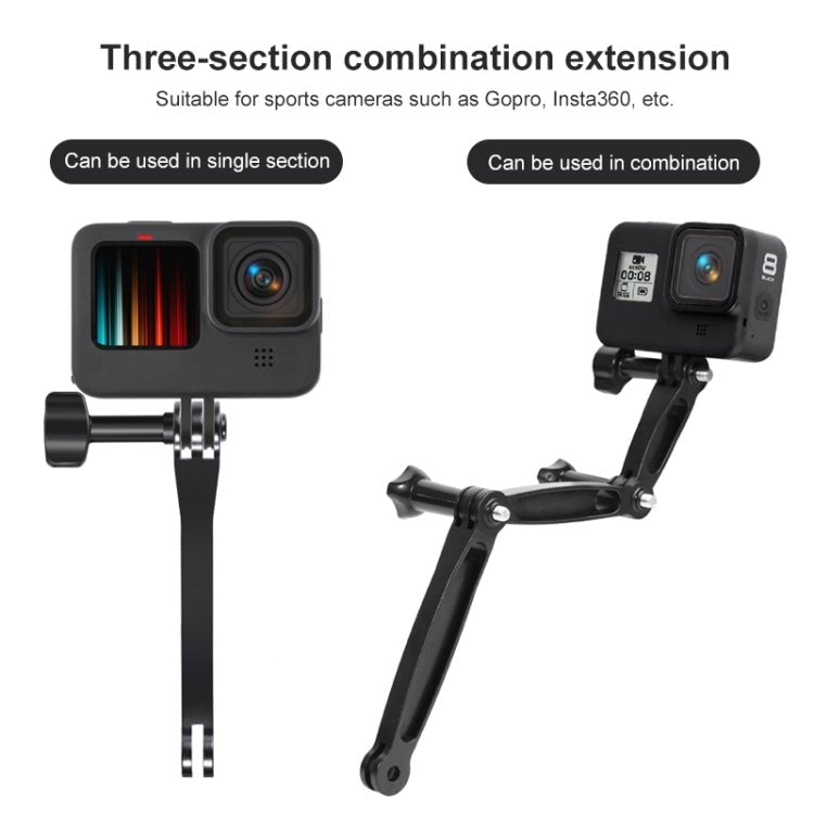 Joint Aluminum Extension Arm Grip Extenter for GoPro, Insta360, DJI and Other Action Cameras, Length: 6.8cm, 6.8cm - ORIWHIZDJI & Insta360 AccessoriesOthersUniversal Grip Tripod