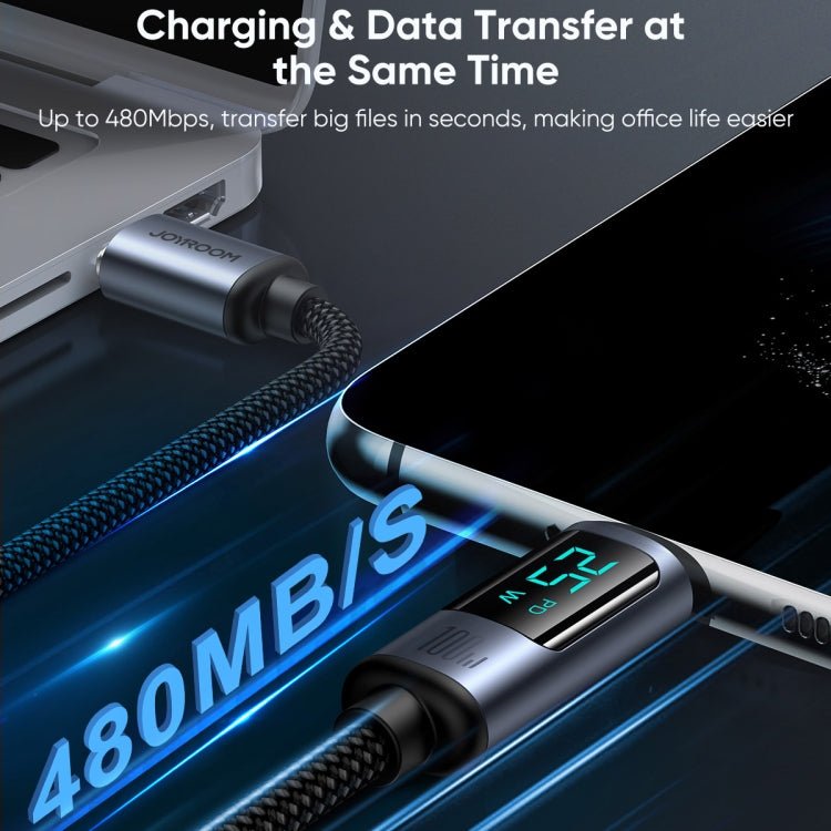 JOYROOM S - CC100A16 100W USB - C / Type - C to USB - C / Type - C Digital Display Fast Charging Data Cable, Type - C to Type - C - ORIWHIZ