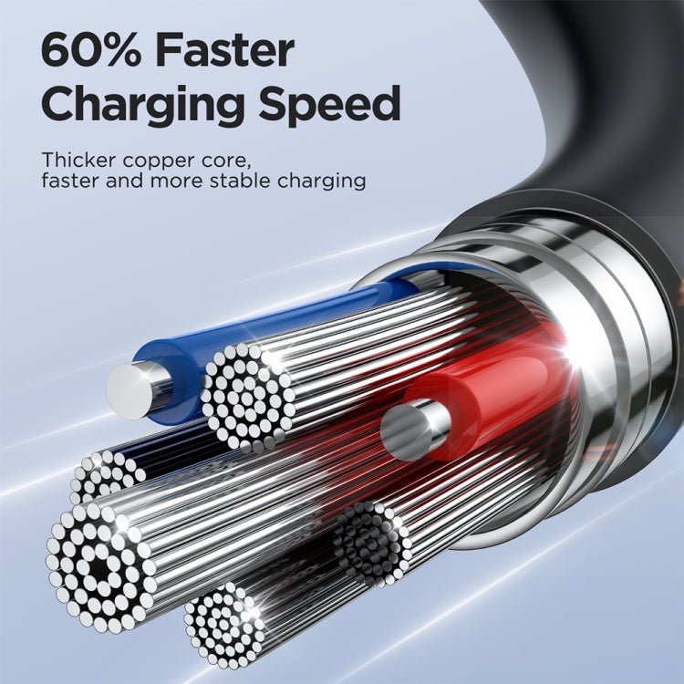 JOYROOM SA38 - AC3 3A USB to USB - C / Type - C Coiled Fast Charging Data Cable, USB to USB - C / Type - C - ORIWHIZ